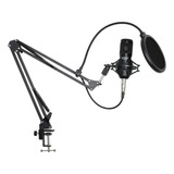 Kit Microfone Estúdio + Suporte E Pop Filter Sk-bm800 Skypix