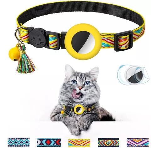 Compatible Con El Collar Airtag Para Gatos Con Patrón Geomét