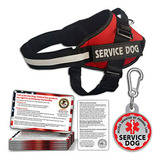 Conjunto De Accesorios Para Perros De Servicio: Chaleco + Pl