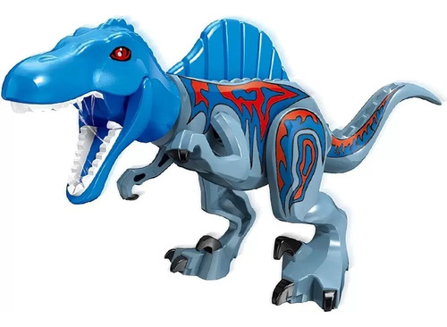 Spinosaurus Dinossauro Boneco Bloco Jurassic Park Azul