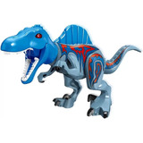 Spinosaurus Dinossauro Boneco Bloco Jurassic Park Azul