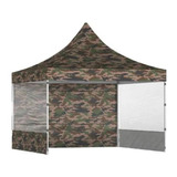 Carpa 3h 3x3 Camuflada Estruc Hierro + Techo + 3 Paredes Qpg