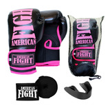 Kit Boxe Muay Thai Mma - Luva Bandagem Bucal American Fight