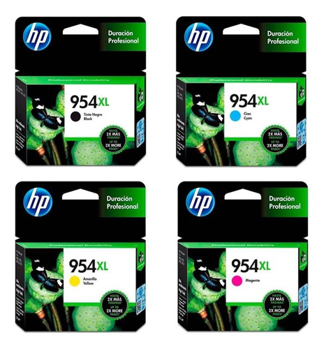 Juego Tintas Hp 954xl Original Negro Y Colores.