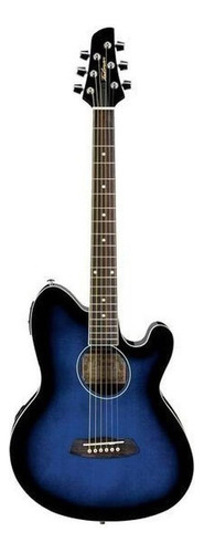 Guitarra Electroacústica Ibanez Talman Tcy10e Para Diestros Transparent Blue Sunburst High Gloss Brillante