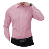 Camisa Gio Manga Larga Unicolor Para Hombre