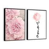 Kit Quadro Decorativo Quarto Casal Frases C/ Moldura E Vidro