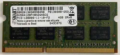 Memória Smart 4gb 2rx8 Pc3-12800s