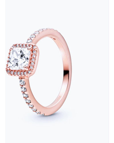 Anel Feminino Prata Estilo Beleza Eterna Banhado Ouro Rosé 