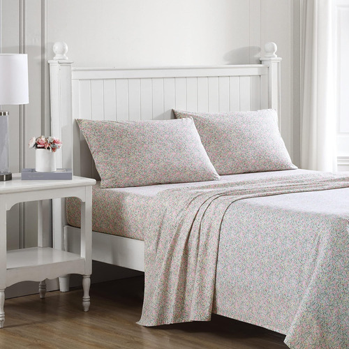 Laura Ashley - Sábanas Individuales, Juego De Cama De Percal