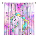 Unicornio Cortinas De Ventana Para Niños Opacos Para Dormito