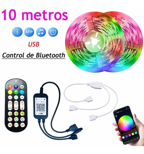 Tira De Led Usb Rgb De 10 Metros Para Habitaciones, Tira