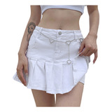 Minissaia Jeans Com Shorts Largos, Elá [u]