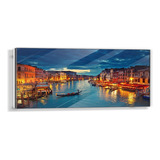 Cuadro Venecia De Noche, Gran  Canal En Acrílico 50x120cm