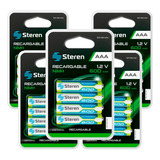 5 Paquetes De 4 Pilas Recargables Aaa De 600mah 1.2v Steren