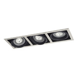 Spot Embutir 3 Luces Ar111 Apto Led Gu10 Cardanico Acero