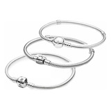 3 Pcs Pulsera Original Plata Incluye Estuche Y Bolsa 2024