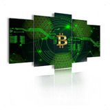 Kit Quadro Decorativo Sala Grande E Quarto Bitcoin Mosaico