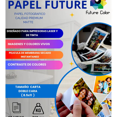 Papel Future Matte Tamaño Carta 50 Hojas 260g Doble Cara Color Blanco | MercadoLibre