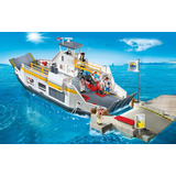 Playmobil Barco Transporte Auto Ferry Con Muelle Importado!