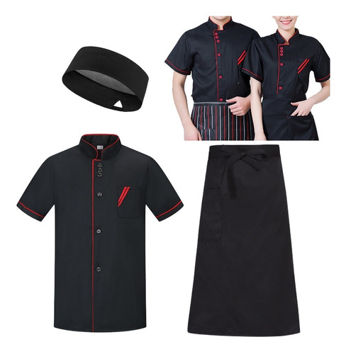 Uniforme Filipina Chef Unisex + Gorro De Cocina + Mandil