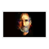 Quadro Decorativo Steve Jobs Apple Com Moldura Branca Gg