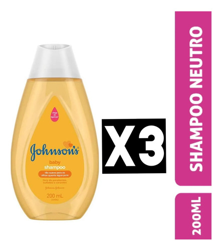 Kit 03 Unidades Shampoo Baby Johnsons Com Glicerina - 200ml