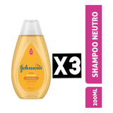 Kit 03 Unidades Shampoo Baby Johnsons Com Glicerina - 200ml