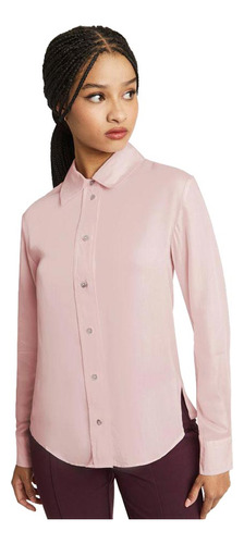 Blusa Manga Larga Rosa Mujer Camisa Casual Oficina Fiesta
