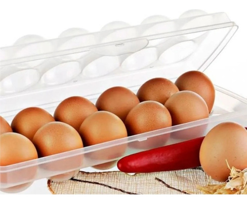 Envase Recipiente Caja Almacenadora De Huevos Huevera Titiz Color Transparente