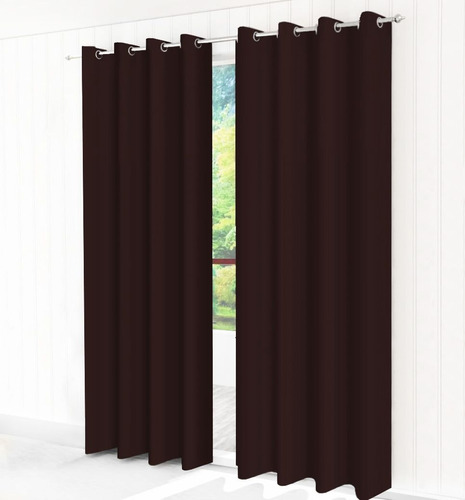 Cortinas Con Aros Jumbo 3.00 X 2.30 M Alfer Home Jgo 2 Pzas Color Chocolate