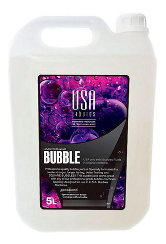 Liquido P/ Maquina De Bolhas Sabão 5 Litros Usa Pro Bubbles
