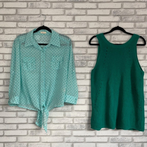 Blusas Verdes Femininas Camisa Pearl G Regata Tricô M