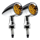 2 Luces Led Intermitentes Para Motocicletas Harley, Cromadas