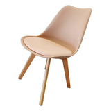 Silla Tulip Rosa Nude. Escritorio. Comedor. Living. Madera