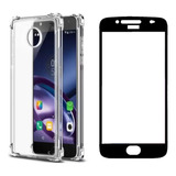 Capa Capinha Anti Shock + Película De Vidro 3d Para Moto G5s