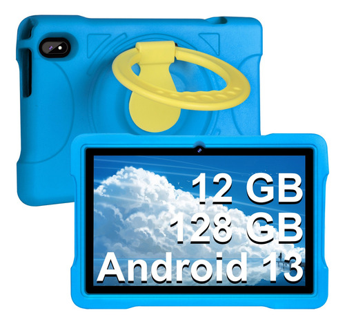 Tablet Para Niños Aocwei X700 10.1  12+128gb Con Funda Azul