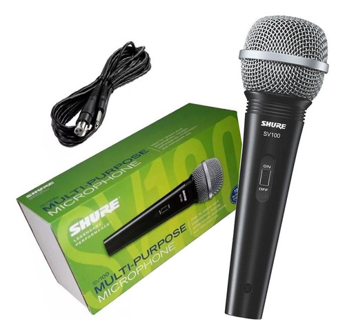 Microfone Profissional Shure Sv100 Com Cabo