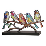 Estatua De Pájaro De Adorno De Mesa De Pájaros 5 Pájaros