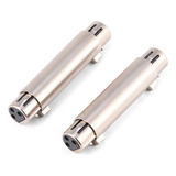 2 Pcs 3-pin Xlr Hembra A Conector Hembra Micrófono De Audio