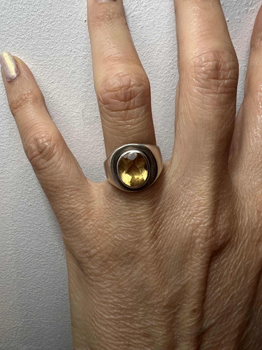 Anillo De Plata Con Ámbar