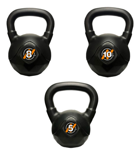 Set De 3 Pesas Rusas 5 Kg + 8 Kg + 10 Kg Kettlebell