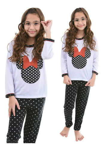 Pijama Infantil Longo Menina Personagem Inverno Manga Longa