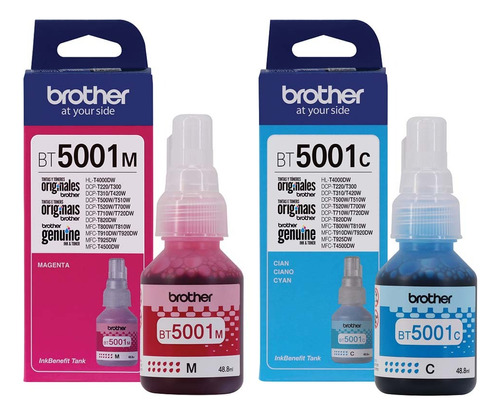 Kit De 2 Tintas Originales Brother Bt5001 Magenta - Cian