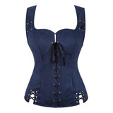 Steampunk Pirate Vest Medieval Suede Lace Up Vest