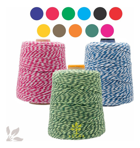 Barbante Mesclado Colorido Para Crochê Nº 6 (temos 13 Cores) Cor Mostarda Com Branco