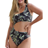 Malla Trikini Reversible En Lycra Estampada.