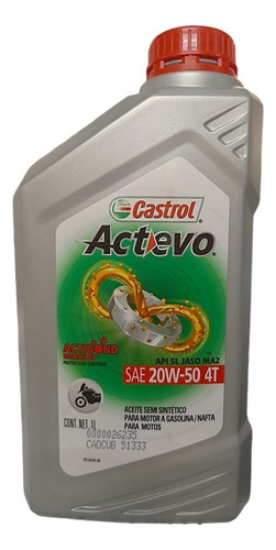 Aceite Castrol Actevo Semi 20w50 4t Motos Cuota - Formula1