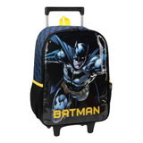 Mochila Masculina Infantil Grande Batman Com Rodinha Escolar