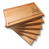 Mini Plato Tabla Madera Con Logo 22x13 (3pzas)